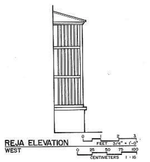 An illustration of a reja elevation on Tovar House.